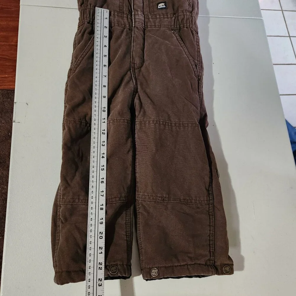 Berne Workwear 4T Brown Canvas Insulated Kids Overalls
